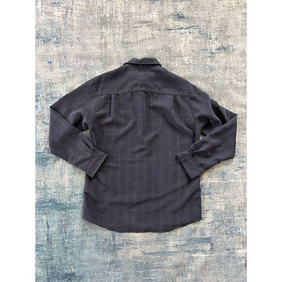 Alfani Blue Jacquard Plaid Long Sleeve Button Down Shirt Small - Picture 2 of 5